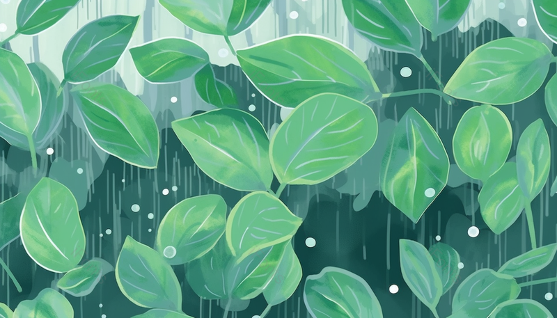 绿色唯美卡通春季雨天插画,插画/手绘图,插画/手绘图库,插画/手绘图下载,插画/手绘
